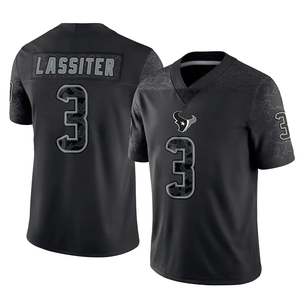 H.Texans #3 Kamari Lassiter Player Black Reflective Limited Game Jdoa Stitched Jerseys