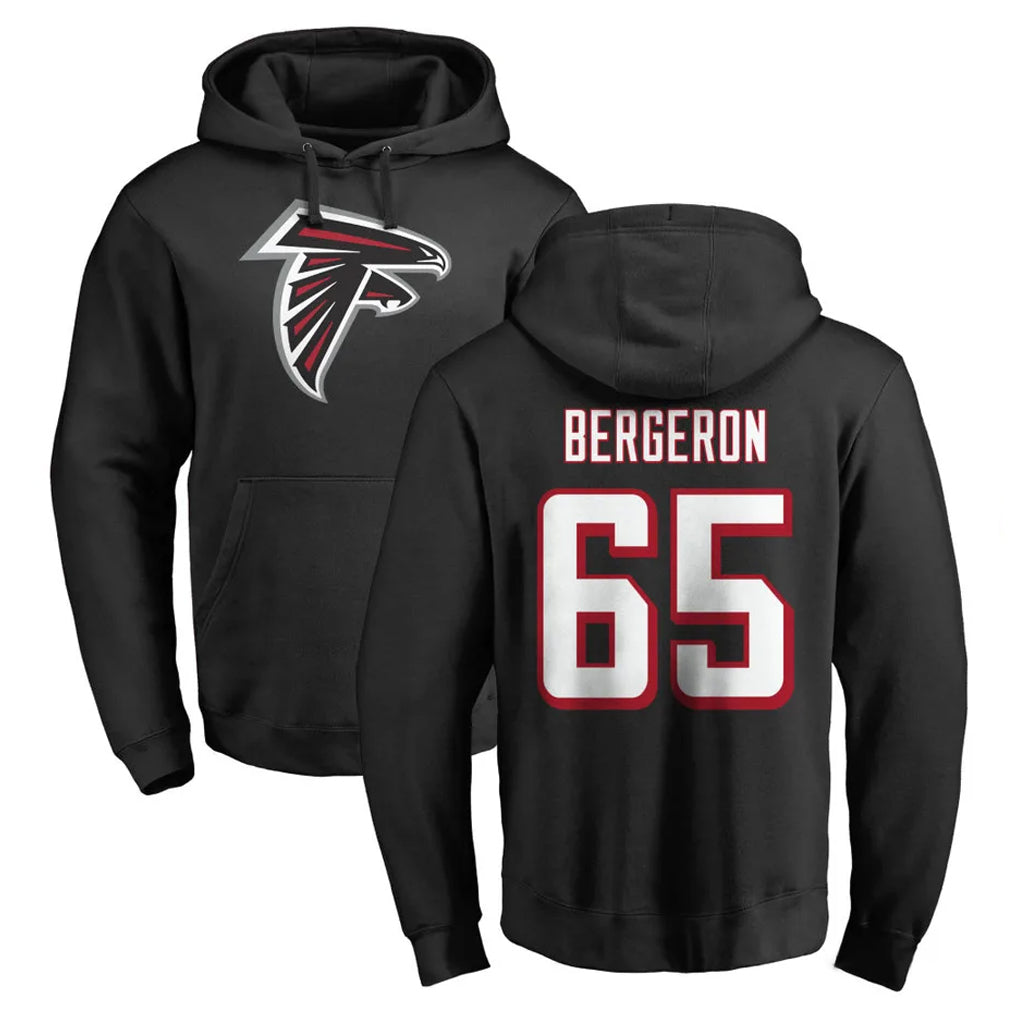 A.Falcons #65 Matthew Bergeron Player Black LOGO Pullover Hoodies Home Game Jdoa Stitched Jerseys