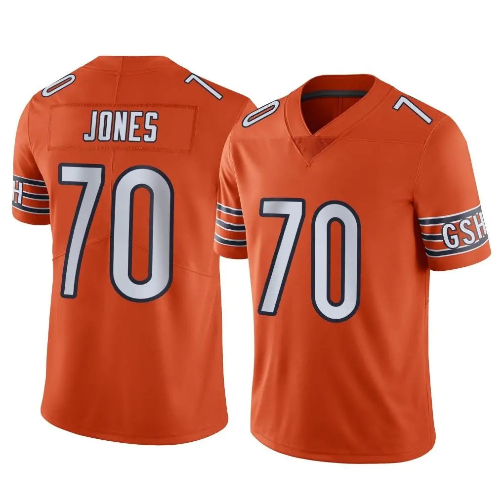 C.Bears #70 Braxton Jones Player Orange Alternate Vapor Limited Home Game Jdoa Stitched Jerseys
