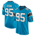 C.Panthers #95 Derrick Brown Player Blue Game Jdoa Stitched Jerseys
