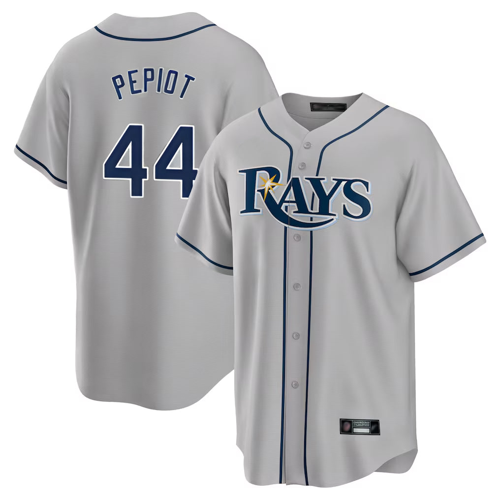 T.Bay Rays #44 Ryan Pepiot Player Gray Home Limited Jdoa Stitched Jerseys