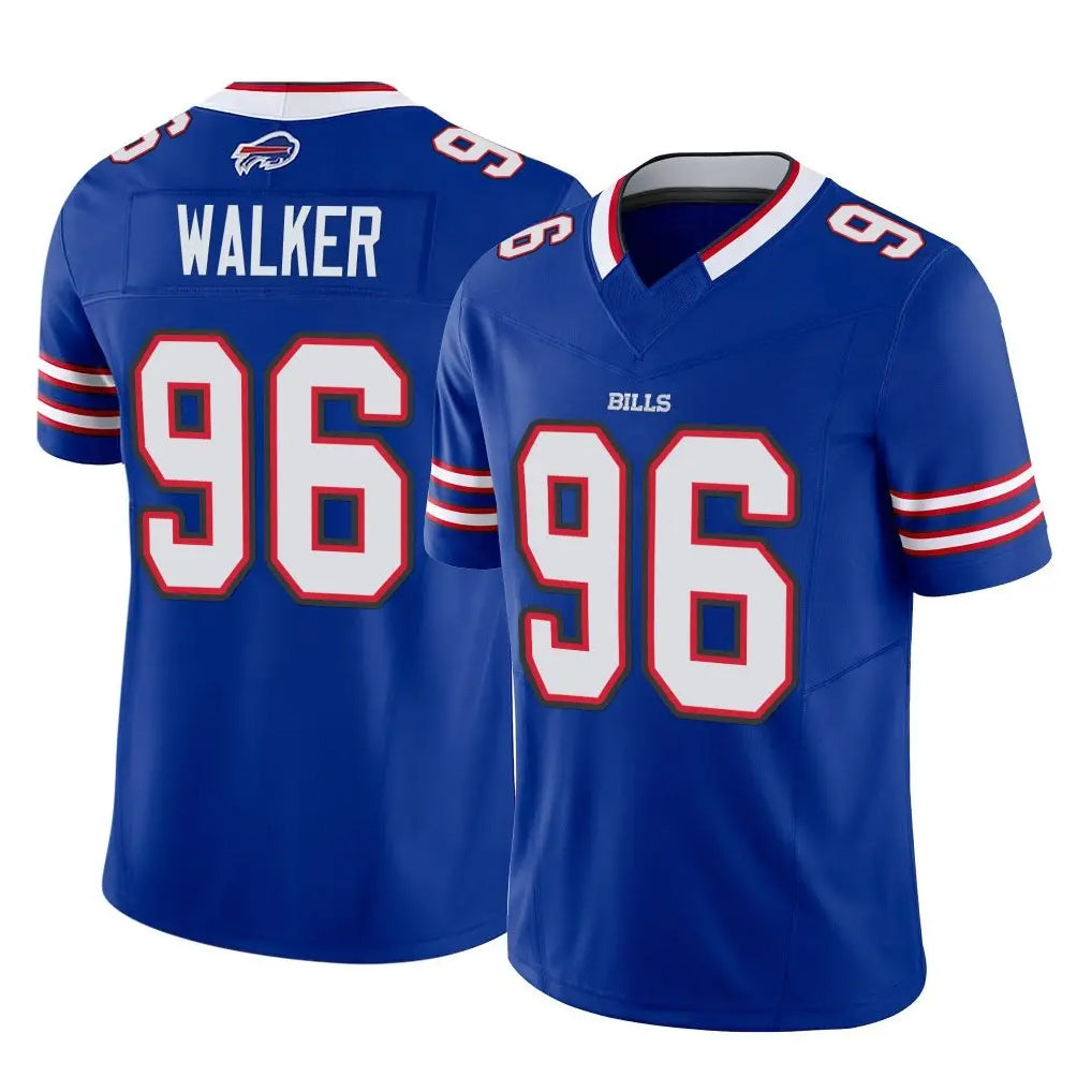 B.Bills #96 Deone Walker Player Royal Vapor F.U.S.E. Limited Home Game Jdoa Stitched Jerseys