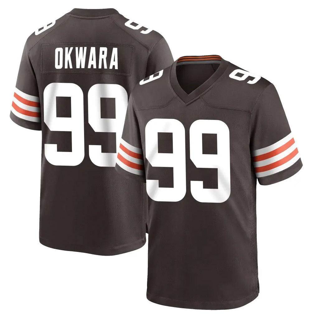 C.Browns #99 Julian Okwara Player Brown Home Game Jdoa Stitched Jerseys