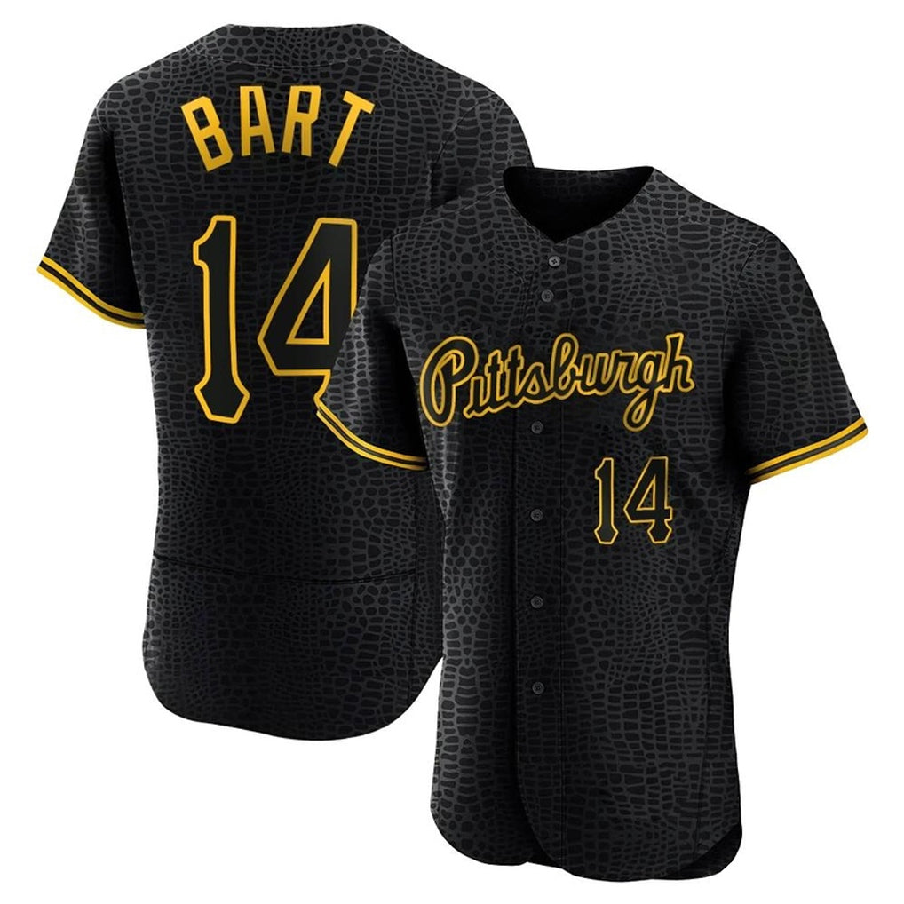 P.Pirates #14 Joey Bart Player Black Snake Skin City Home Limited Elite Jdoa Stitched Jerseys