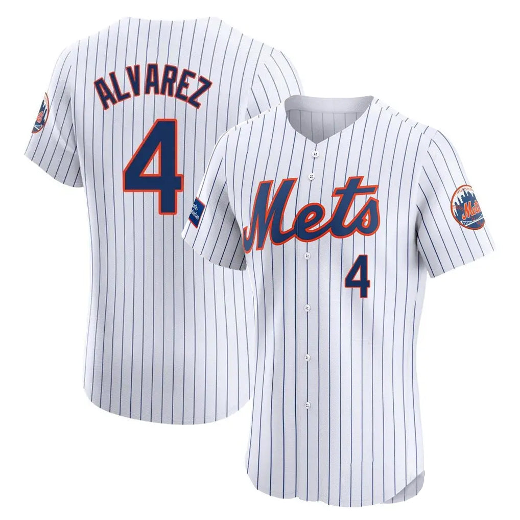 NY.Mets #4 Francisco Alvarez Player White Home Limited Elite Jdoa Stitched Jerseys