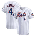 NY.Mets #4 Francisco Alvarez Player White Home Limited Elite Jdoa Stitched Jerseys