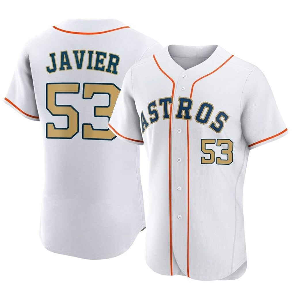 H.Astros #53 Cristian Javier Player Gold Collection Limited Elite Home Jdoa Stitched Jerseys