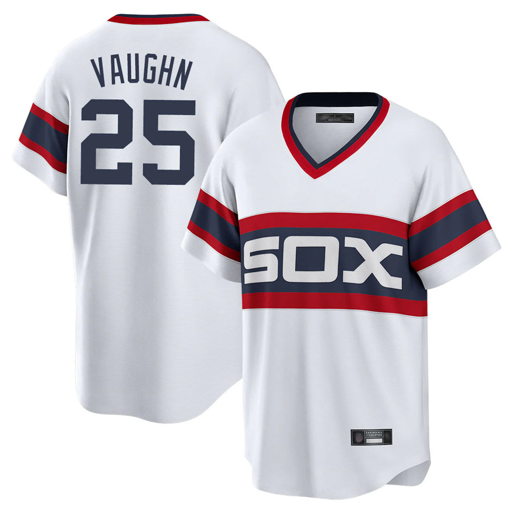 C.White Sox #25 Andrew Vaughn Player White T-shirt Home Game Jdoa Stitched Jerseys