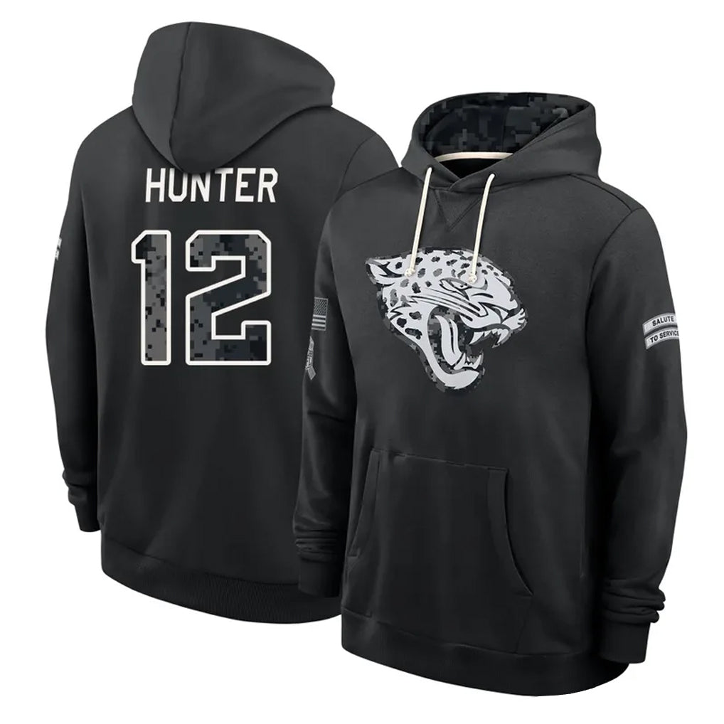 J.Jaguars #12 Travis Hunter Player 2026 Black Logo Pullover Hoodies Limited Game Jdoa Stitched Jerseys