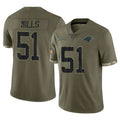 C.Panthers #51 Sam Mills Player Olive Salute to Service Game Jdoa Stitched Jerseys