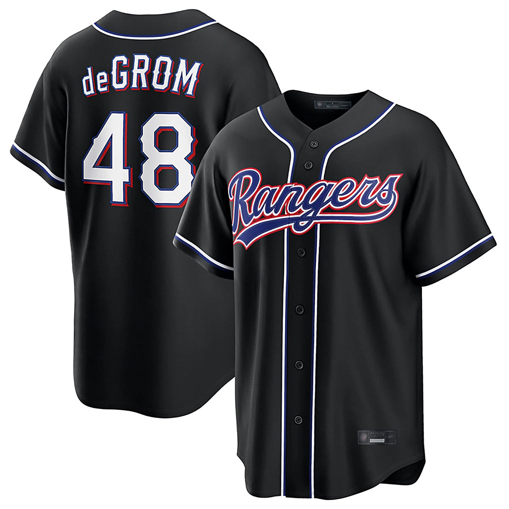 T.Rangers #48 Jacob deGrom Player Black 2026 Out Fashion Replica Jdoa Stitched Jerseys