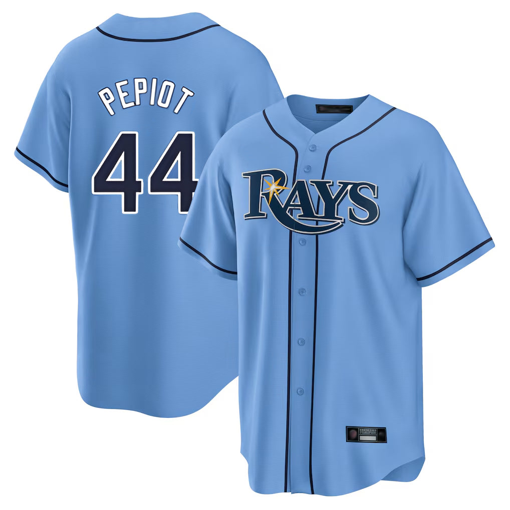 T.Bay Rays #44 Ryan Pepiot Player Light Blue Home Limited Jdoa Stitched Jerseys