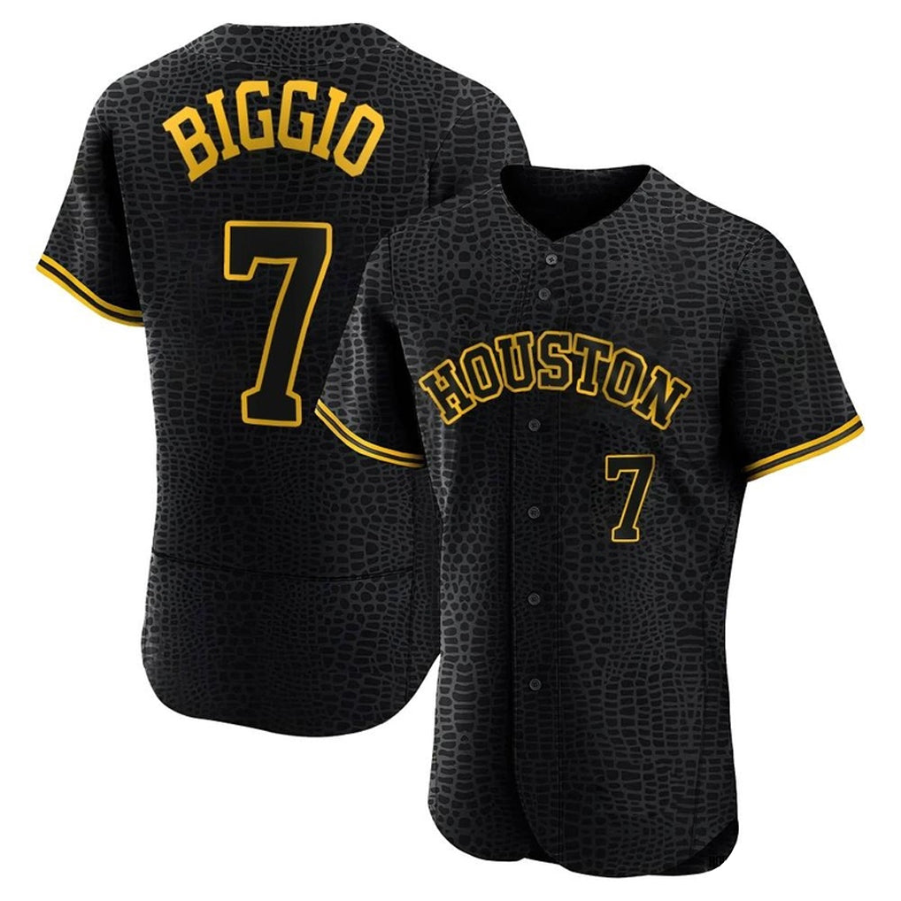 H.Astros #7 Craig Biggio Player Snake Skin City Limited Elite Home Jdoa Stitched Jerseys