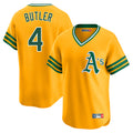 Athletics #4 Lawrence Butler Player Gold Cooperstown Collection T-shirt Game Jdoa Stitched Jerseys