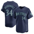 S.Mariners #34 Felix Hernandez Player Navy Home Limited Jdoa Stitched Jerseys