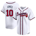 A.Braves #10 Chipper Jones Player White Limited Home Game Jdoa Stitched Jerseys