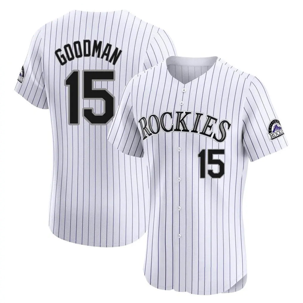 C.Rockies #15 Hunter Goodman Player White Limited Elite Home Jdoa Stitched Jerseys