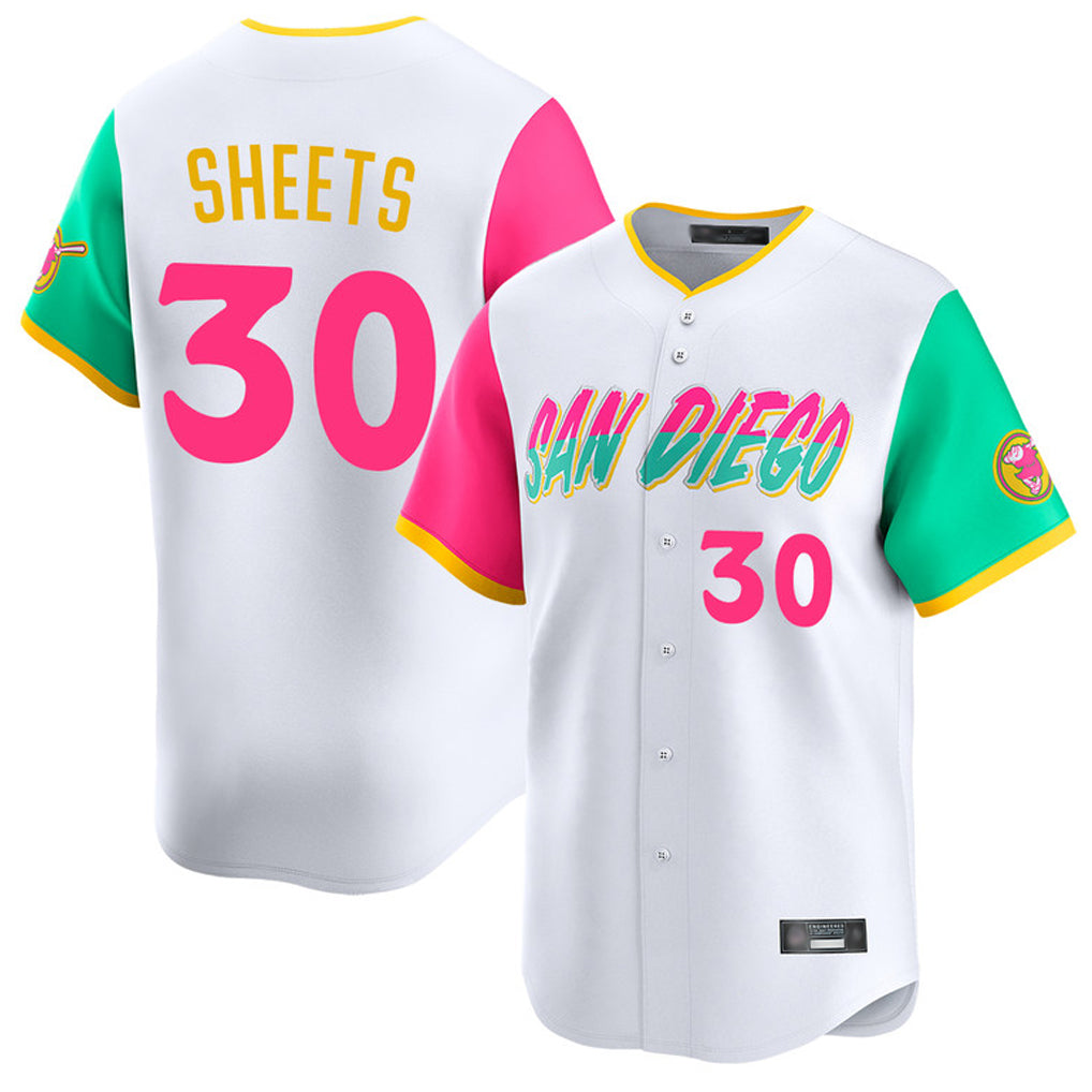 S.Diego Padres #30 Gavin Sheets Player White City Connect Home Limited Jdoa Stitched Jerseys