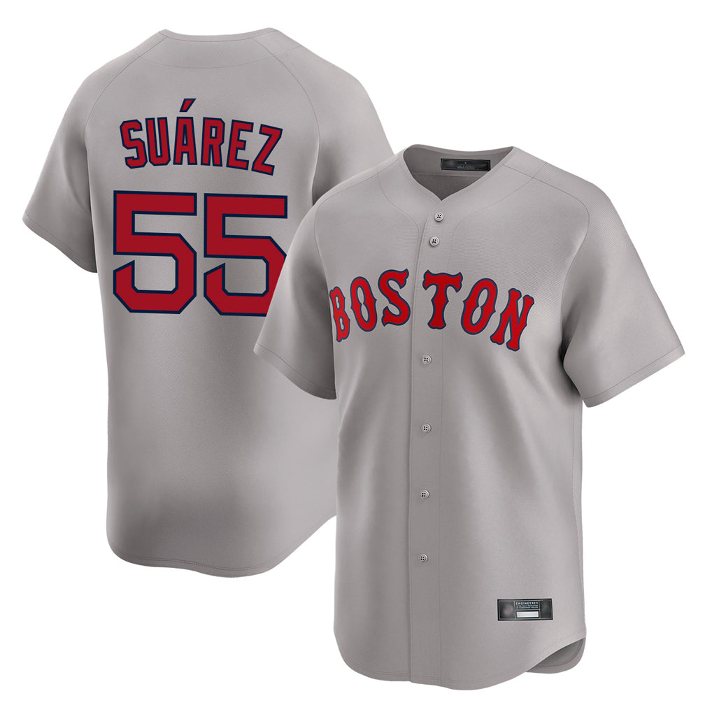 B.Red Sox #55 Ranger Su¨¢rez Player Gray Road Limited Home Game Jdoa Stitched Jerseys