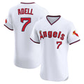 LA.Angels #7 Jo Adell Player White T-shirt Home Limited Elite Jdoa Stitched Jerseys