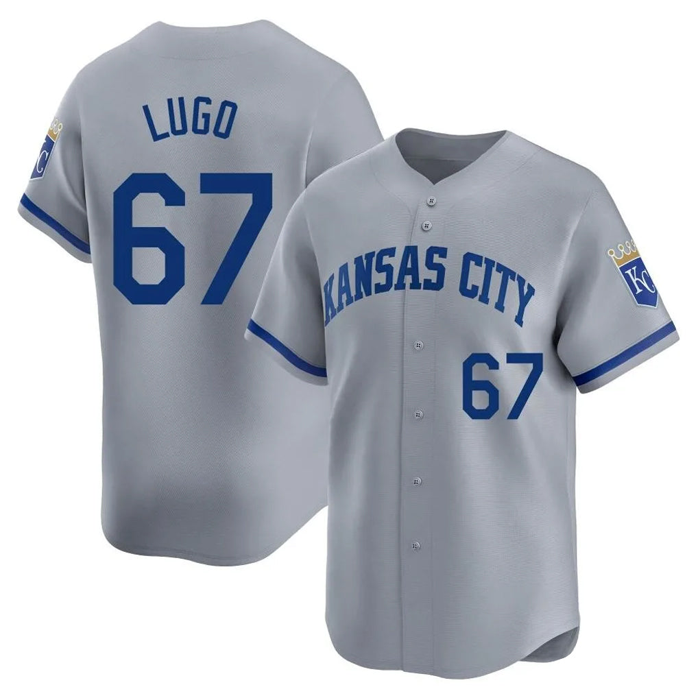 KC.Royals #67 Seth Lugo Player Gray Limited Home Jdoa Stitched Jerseys