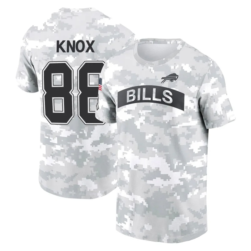 B.Bills #88 Dawson Knox Player Arctic Camo Salute to Service T-Shirt Hoodies Jdoa Stitched Jerseys