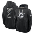 M.Dolphins #2 Malik Willis Player 2026 Black Logo Pullover Hoodies Limited Game Jdoa Stitched Jerseys