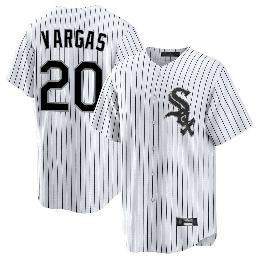 C.White Sox #20 Miguel Vargas Player White Stripe Home Game Jdoa Stitched Jerseys