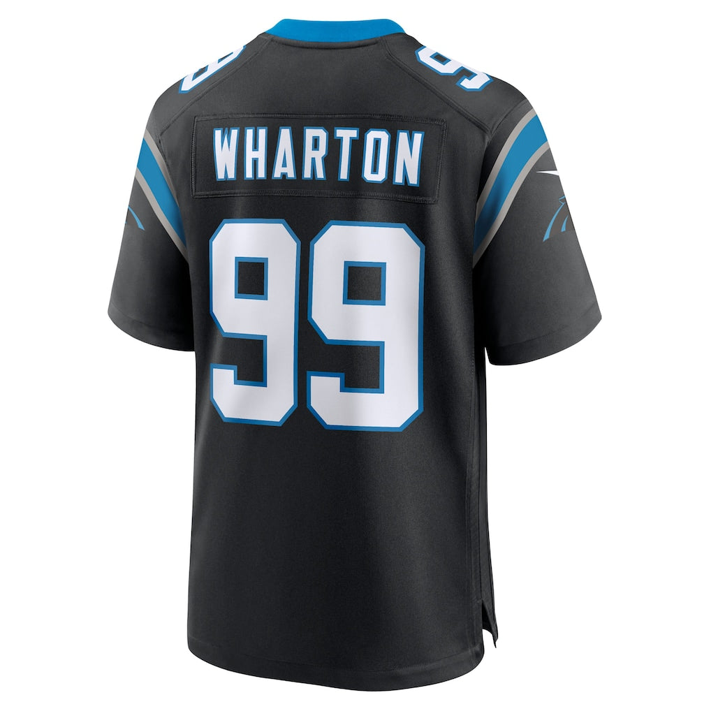 Jdoa C.Panthers #99 Tershawn Wharton Black Team Game Jersey