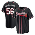 A.Braves #56 Spencer Schwellenbach Player Black Fashion Out Game Jdoa Stitched Jerseys
