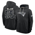 NE.Patriots #55 Jared Wilson Player 2026 Black Logo Pullover Hoodies Limited Game Jdoa Stitched Jerseys