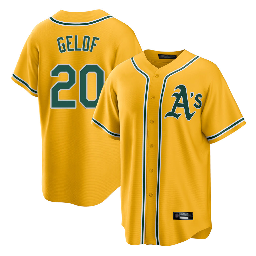 Athletics #20 Zack Gelof Player Gold Alternate Home Game Jdoa Stitched Jerseys