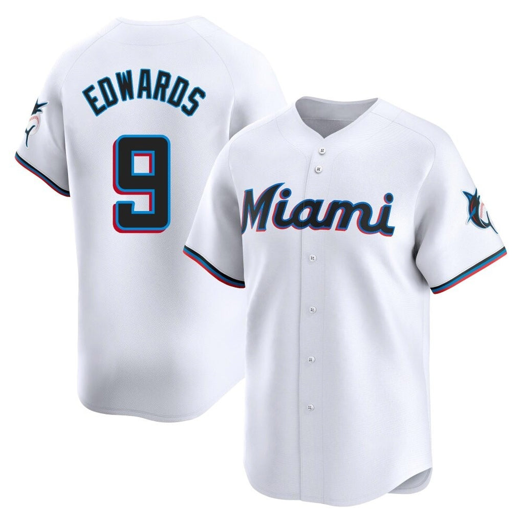 M.Marlins #9 Xavier Edwards Player White  Home Limited Jdoa Stitched Jerseys
