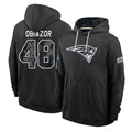 NE.Patriots #48 Namdi Obiazor Player 2026 Black Logo Pullover Hoodies Limited Game Jdoa Stitched Jerseys