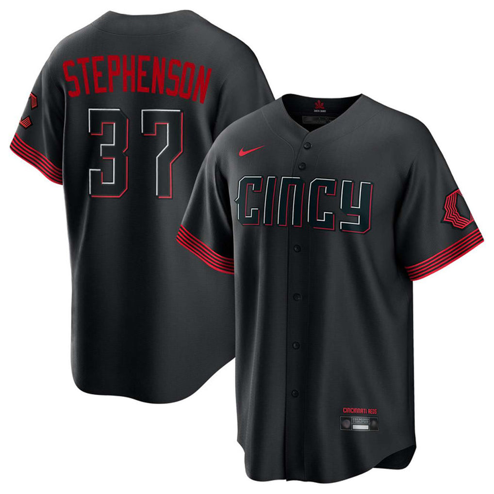 C.Reds #37 Tyler Stephenson Player Black City Connect Home Game Jdoa Stitched Jerseys