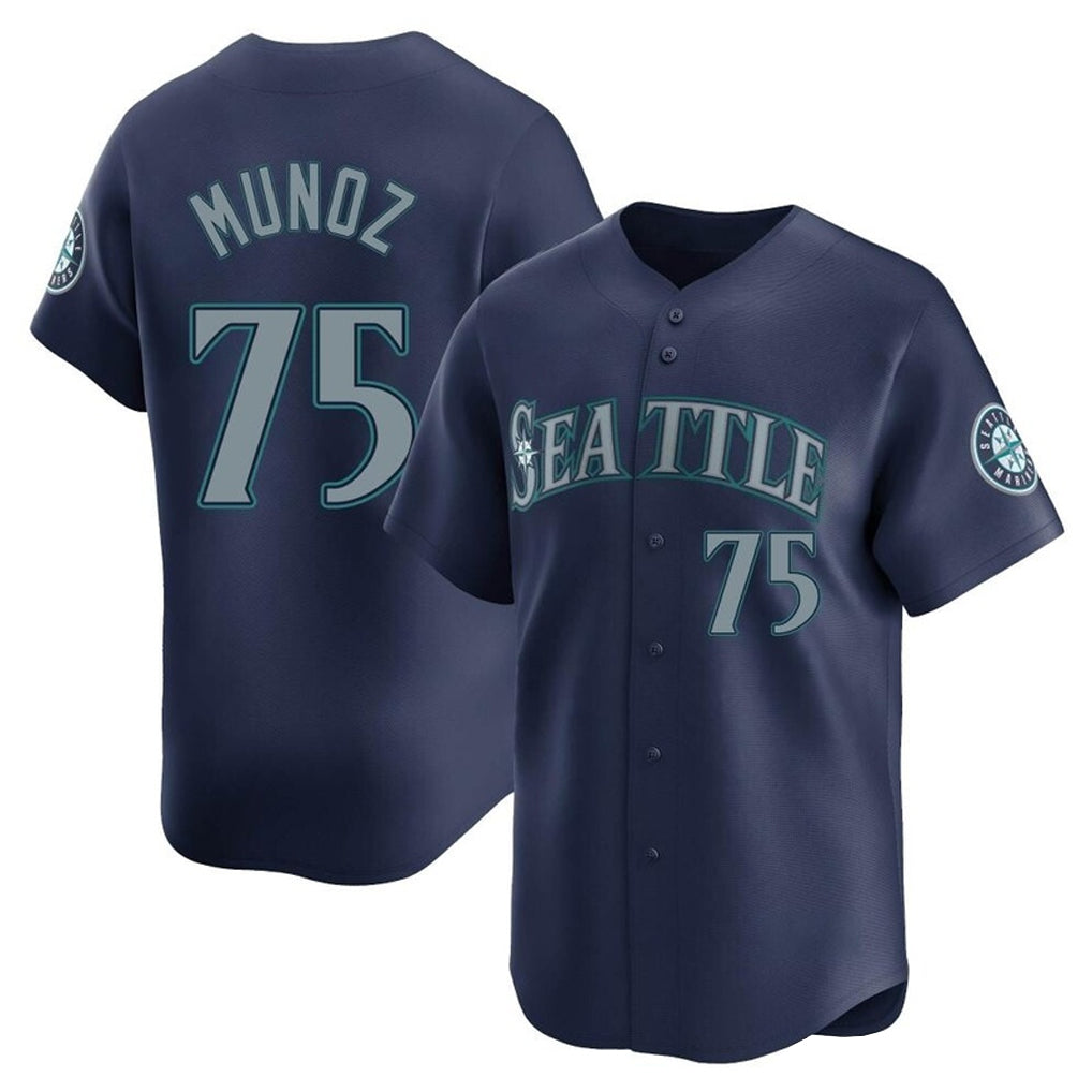 S.Mariners #75 Andres Munoz Player Navy Home Limited Jdoa Stitched Jerseys