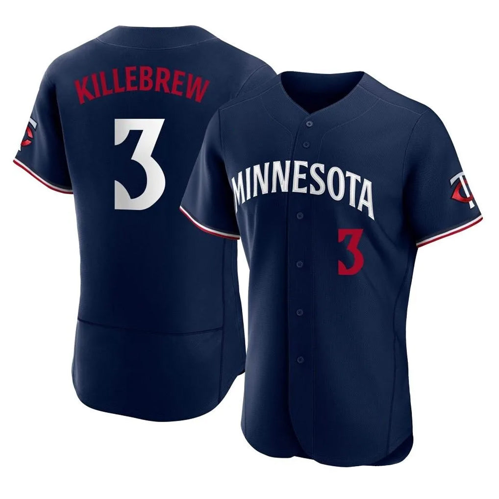M.Twins #3 Harmon Killebrew Player Navy Replica Home Limited Elite Jdoa Stitched Jerseys
