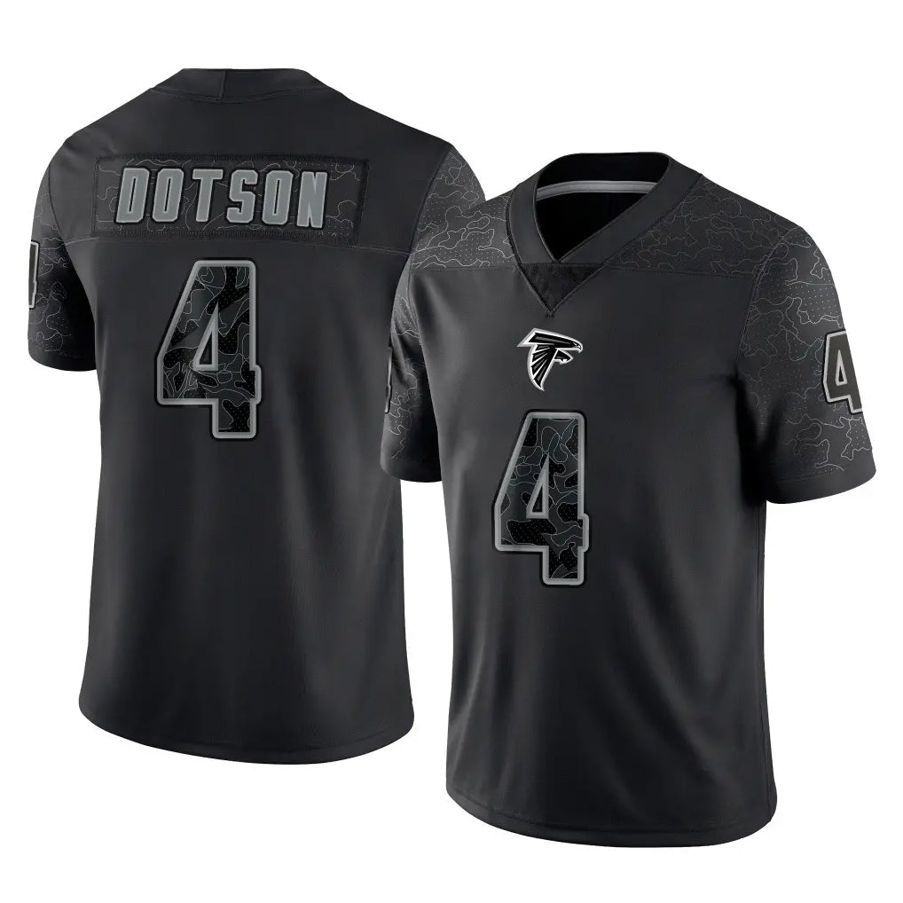 A.Falcons #4 Jahan Dotson Player Black RFLCTV Limited Game Jdoa Stitched Jerseys