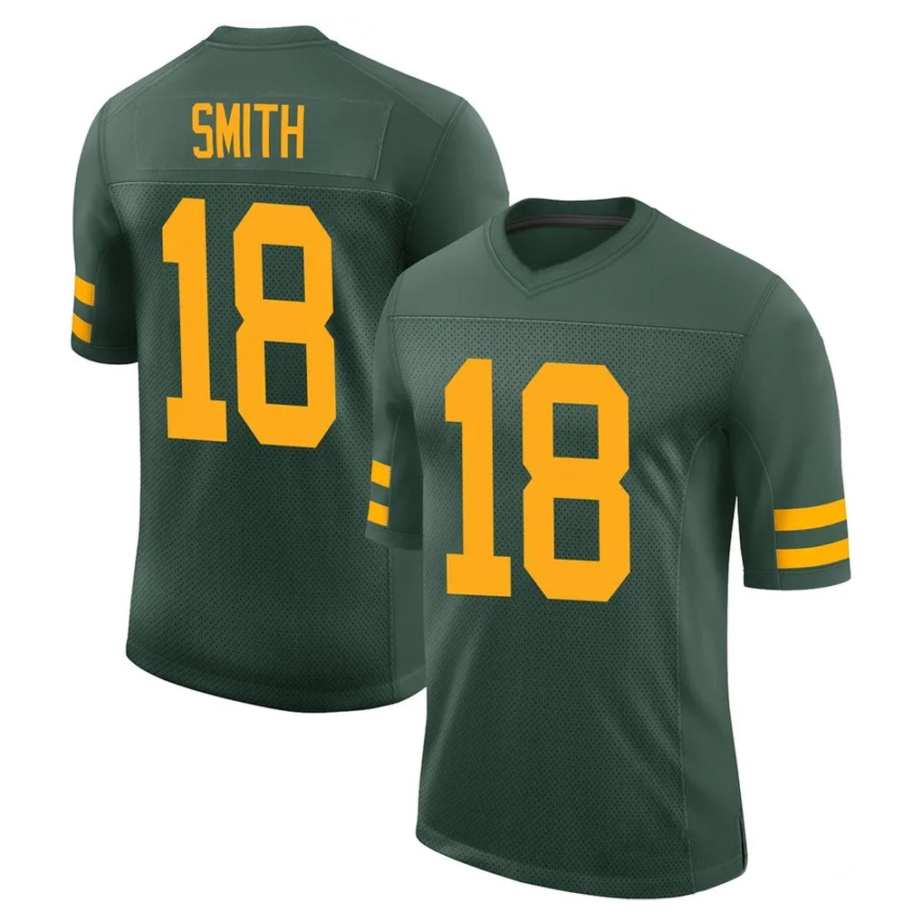 GB.Packers #18 Jonnu Smith Player Green Alternate Vapor Home Game Jdoa Stitched Jerseys