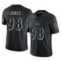 B.Ravens #98 Travis Jones Player Black REFLECTIVE Limited Jdoa Stitched Jerseys