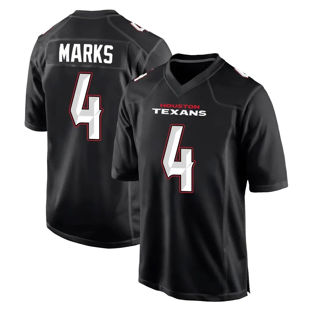 H.Texans #4 Woody Marks Player Carbon Black Fashion Home Game Jdoa Stitched Jerseys