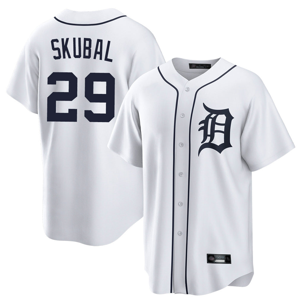 D.Tigers #29 Tarik Skubal Player White Home Game Jdoa Stitched Jerseys