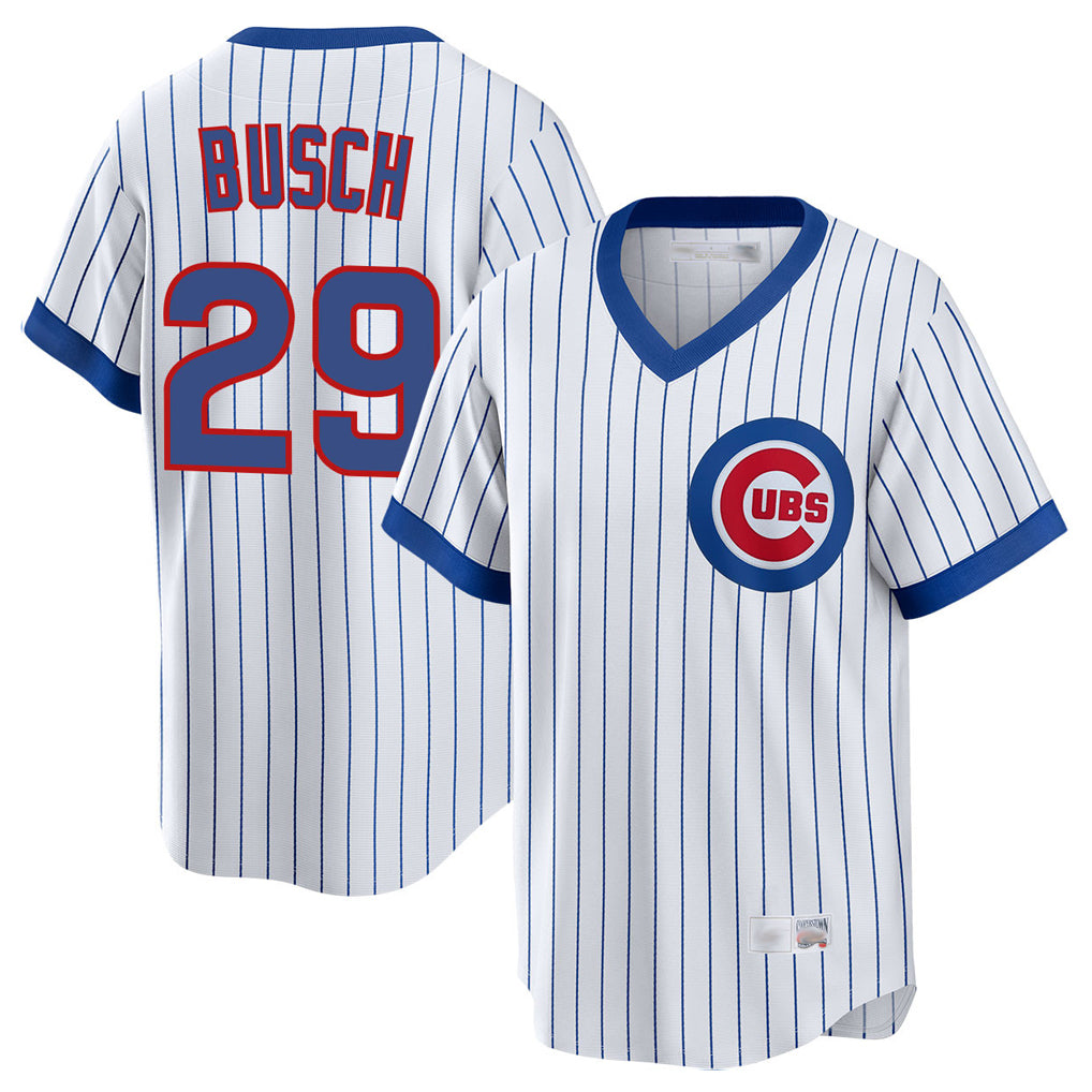 C.Cubs #29 Michael Busch Player White T-shirt Cooperstown Collection Limited Jdoa Stitched Jerseys