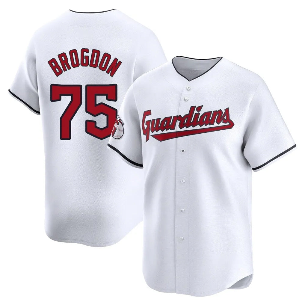 C.Guardians #75 Connor Brogdon Player White Limited Home Jdoa Stitched Jerseys
