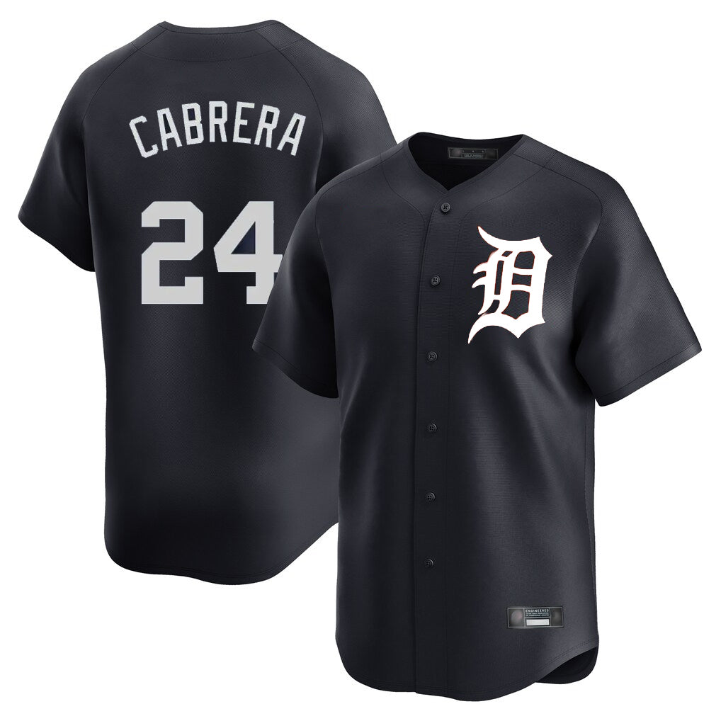 D.Tigers #24 Miguel Cabrera Player Navy Home Limited Game Jdoa Stitched Jerseys