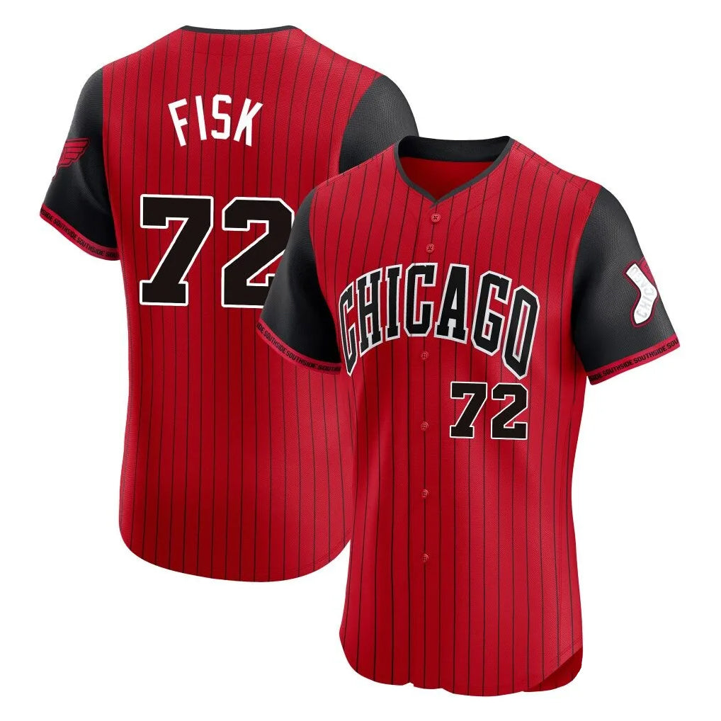 C.White Sox #72 Carlton Fisk Player Red City Connect Limited Elite Home Jdoa Stitched Jerseys