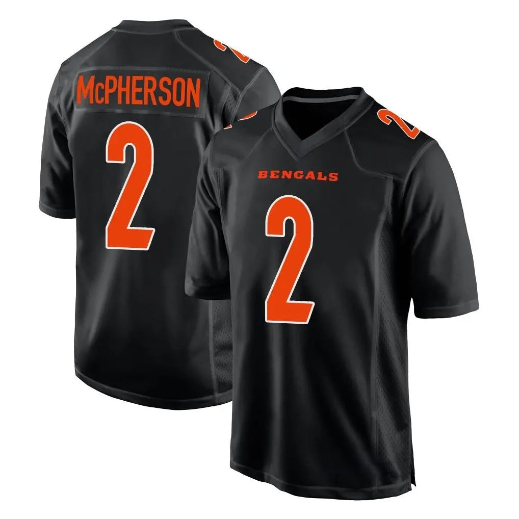 C.Bengals #2 Evan McPherson Player Black Fashion Game Jdoa Stitched Jerseys