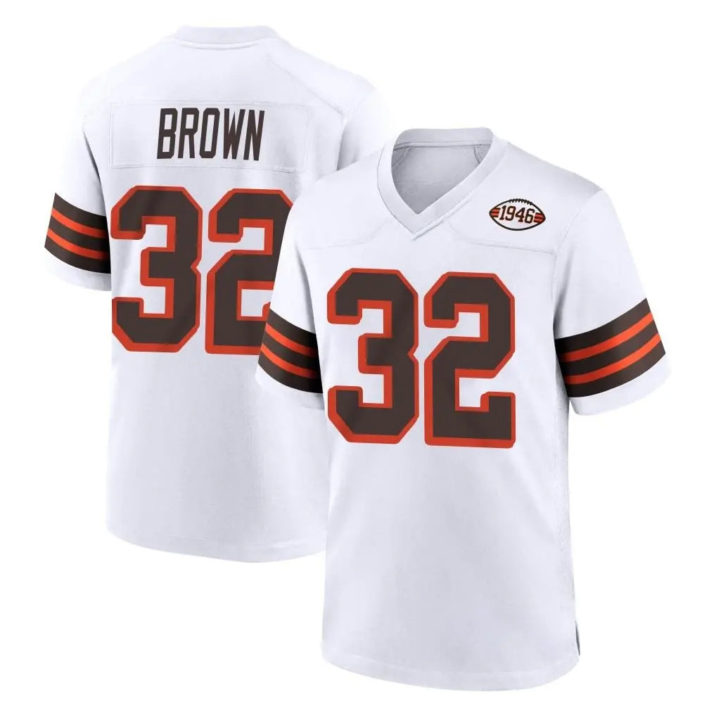 C.Browns #32 Jim Brown Player White Alternate Home Game Jdoa Stitched Jerseys