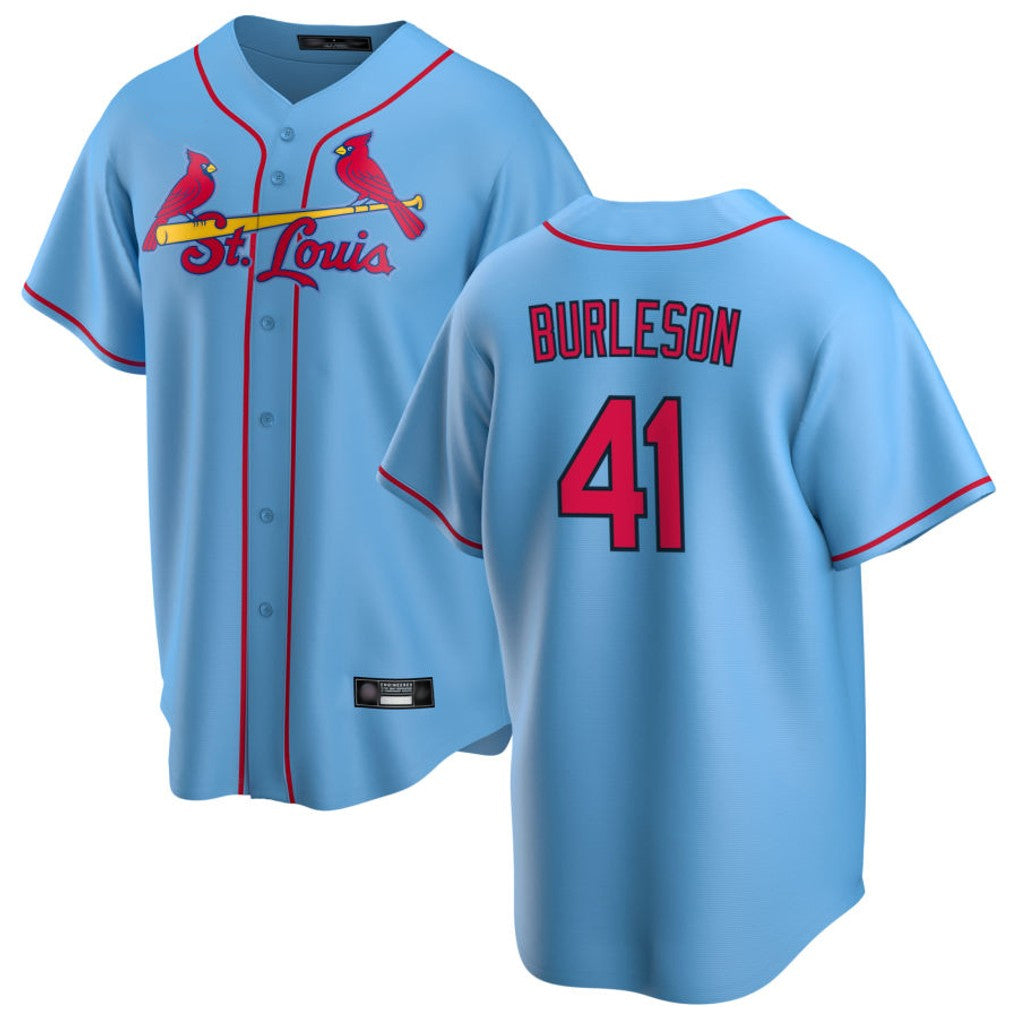 St. Louis Cardinals #41 Alec Burlesona Player Light Blue Home Game Jdoa Stitched Jerseys