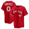 T.Blue Jays #0 Andres Gimenez Player Red Home Game Jdoa Stitched Jerseys